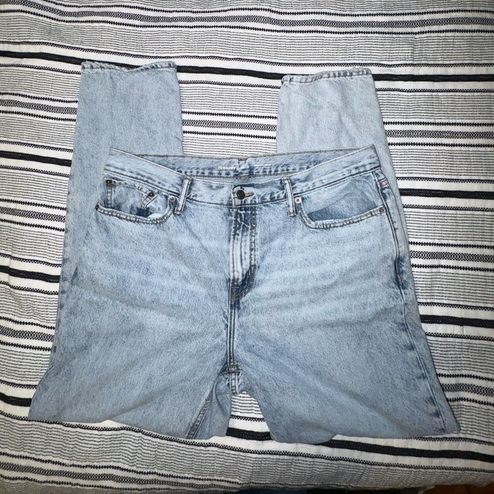 Old Navy Mens Original Taper Jeans Light Wash Denim Casual Pants‎